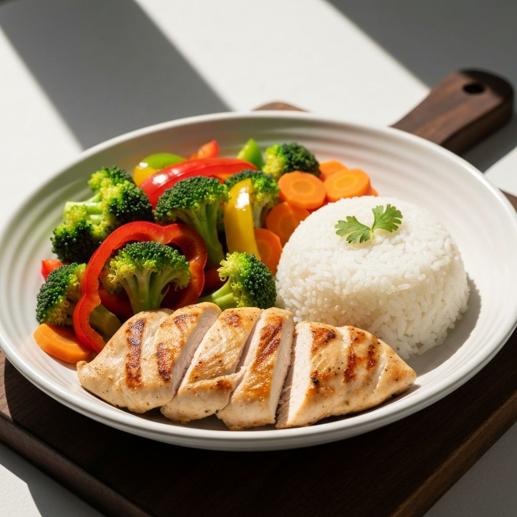 Beautifully plated healthy FiTiffin meals with protein and vegetables